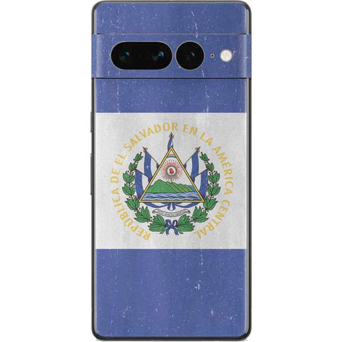 El Salvador Flag Distressed Google Pixel 7 Pro Skin